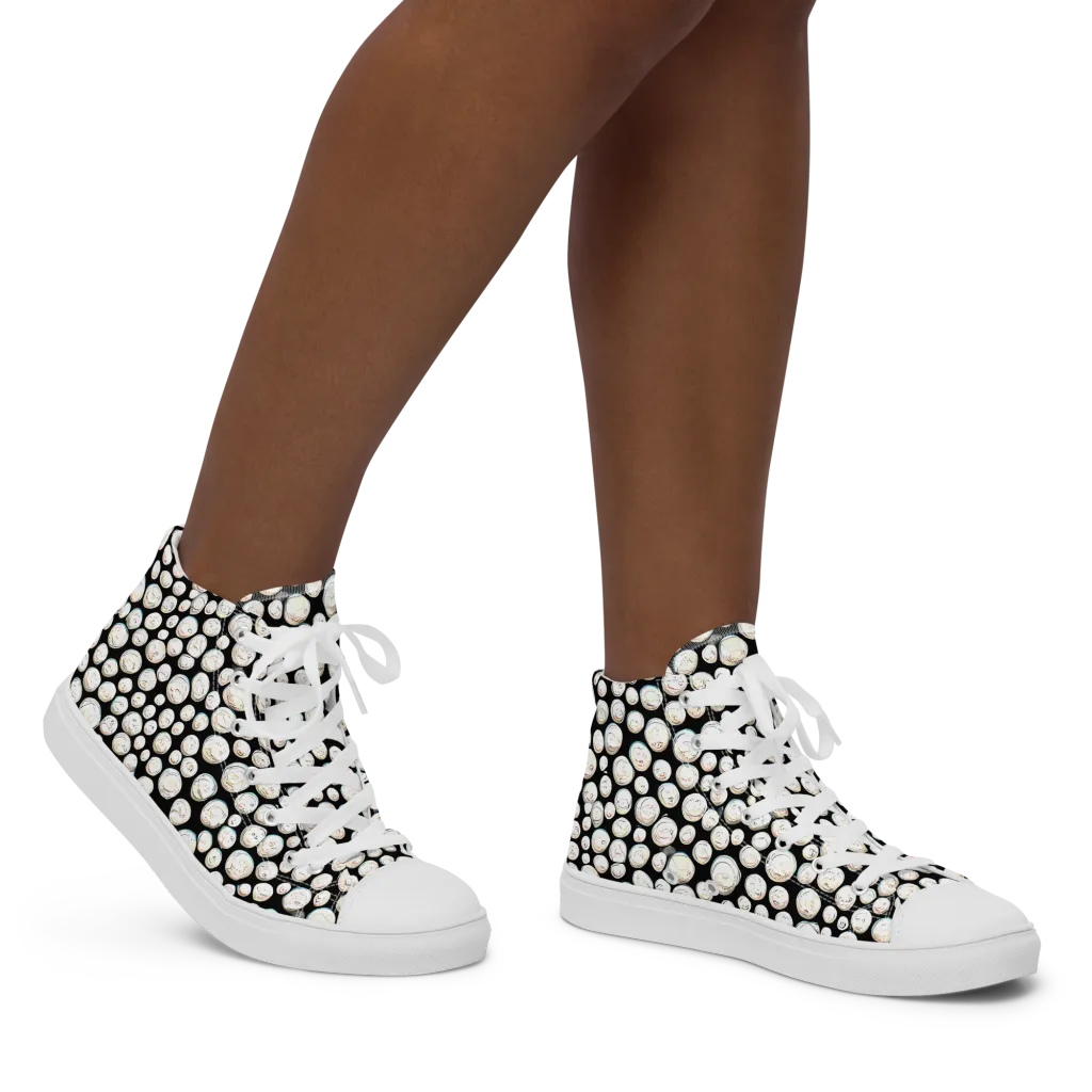 Celestial Whimsy on Women's High Top Canvas Shoes — Right