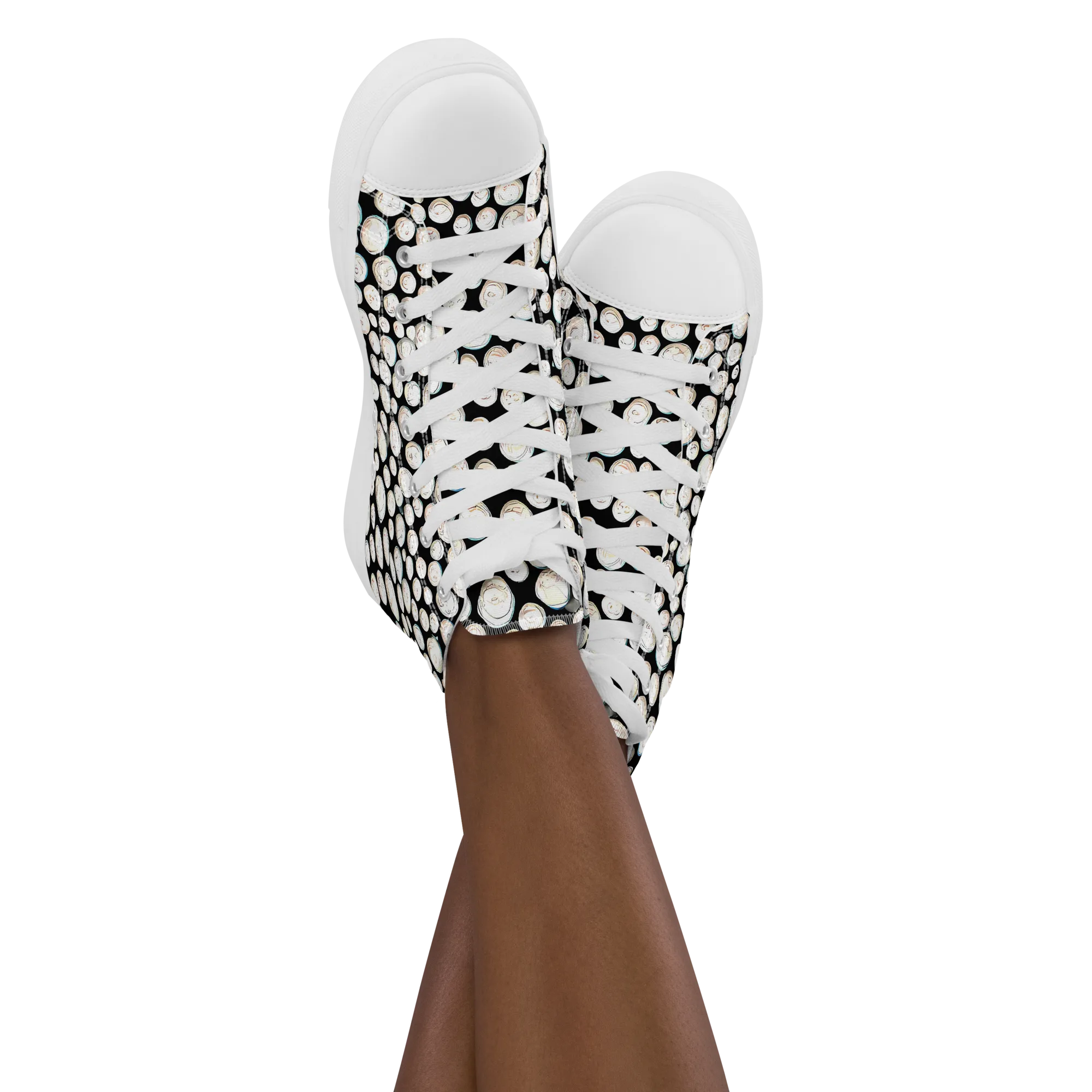 Celestial Whimsy on Women's High Top Canvas Shoes — Front