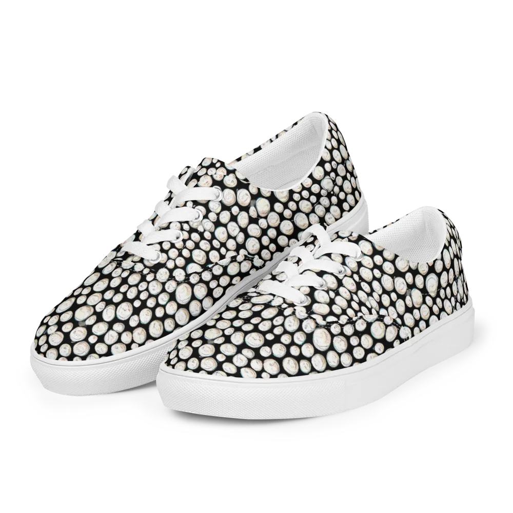 Celestial Whimsy on Men's Lace-Up Canvas Shoes — Left Front