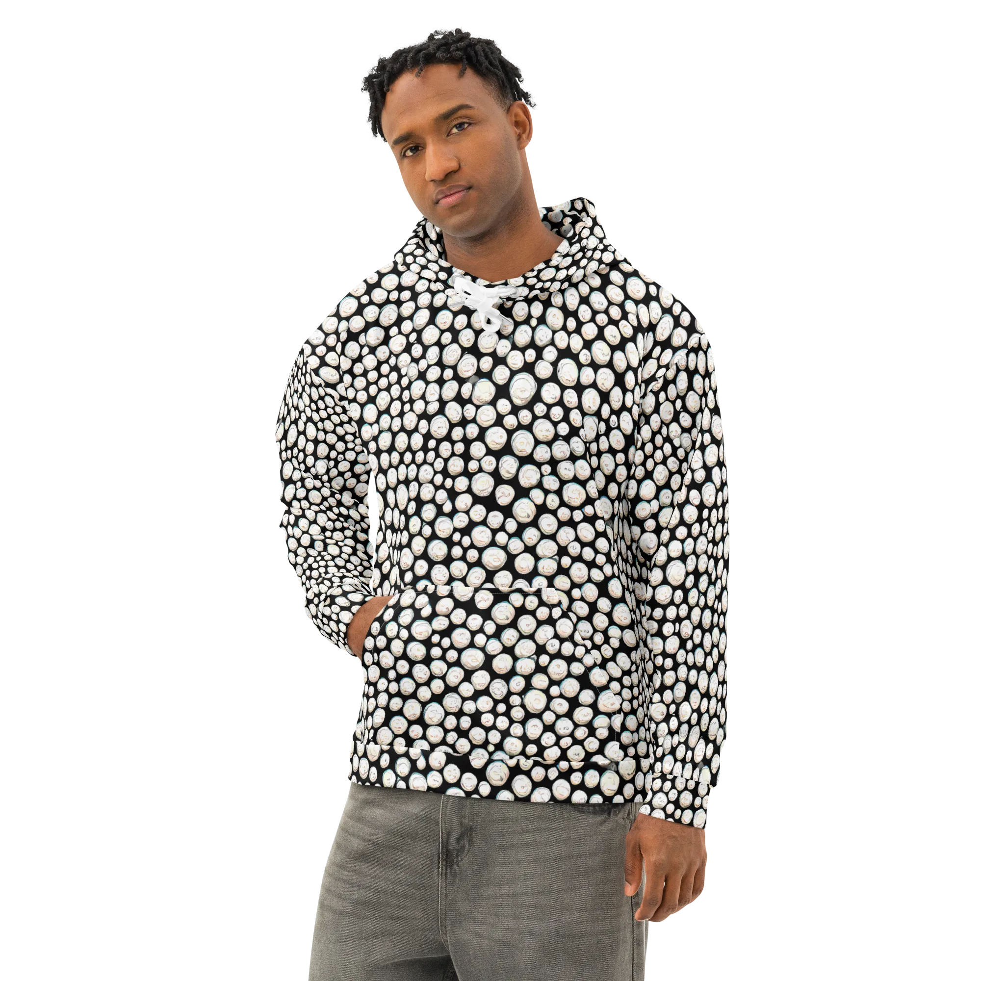 Celestial Whimsy on Cotton Hoodie — Left Front