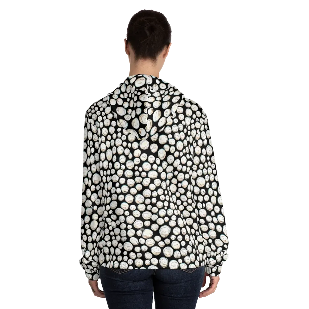 Celestial Whimsy on Women's Full-Zip Hoodie — Back On Person