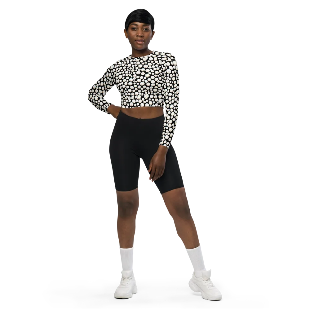 Celestial Whimsy on Long Sleeve Crop Top — Front