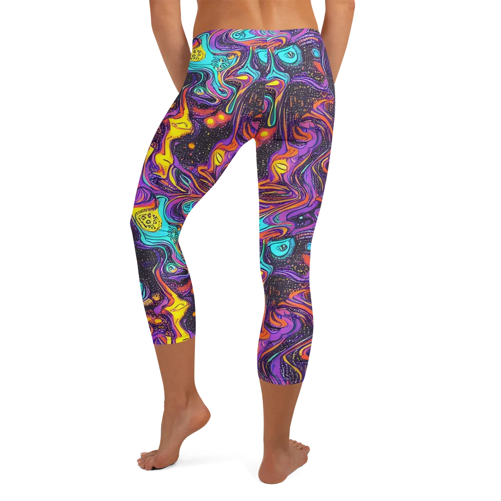 Hutty Nebula on Capri Leggings — Back