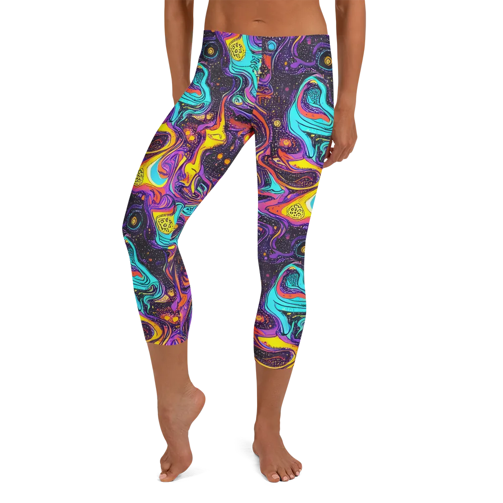 Hutty Nebula on Capri Leggings — Front