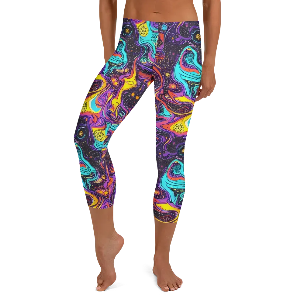 Hutty Nebula on Capri Leggings — Front