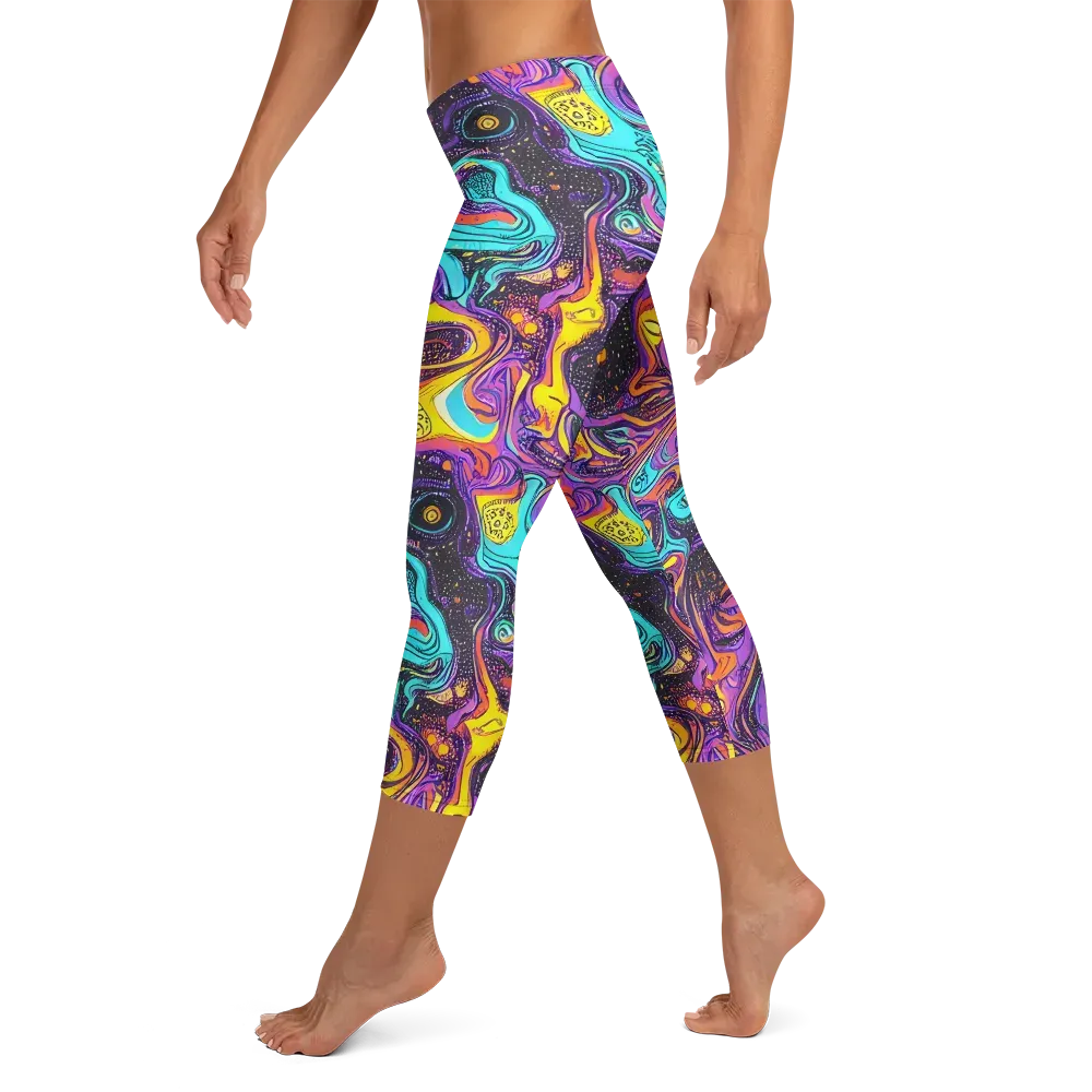 Hutty Nebula on Capri Leggings — Left