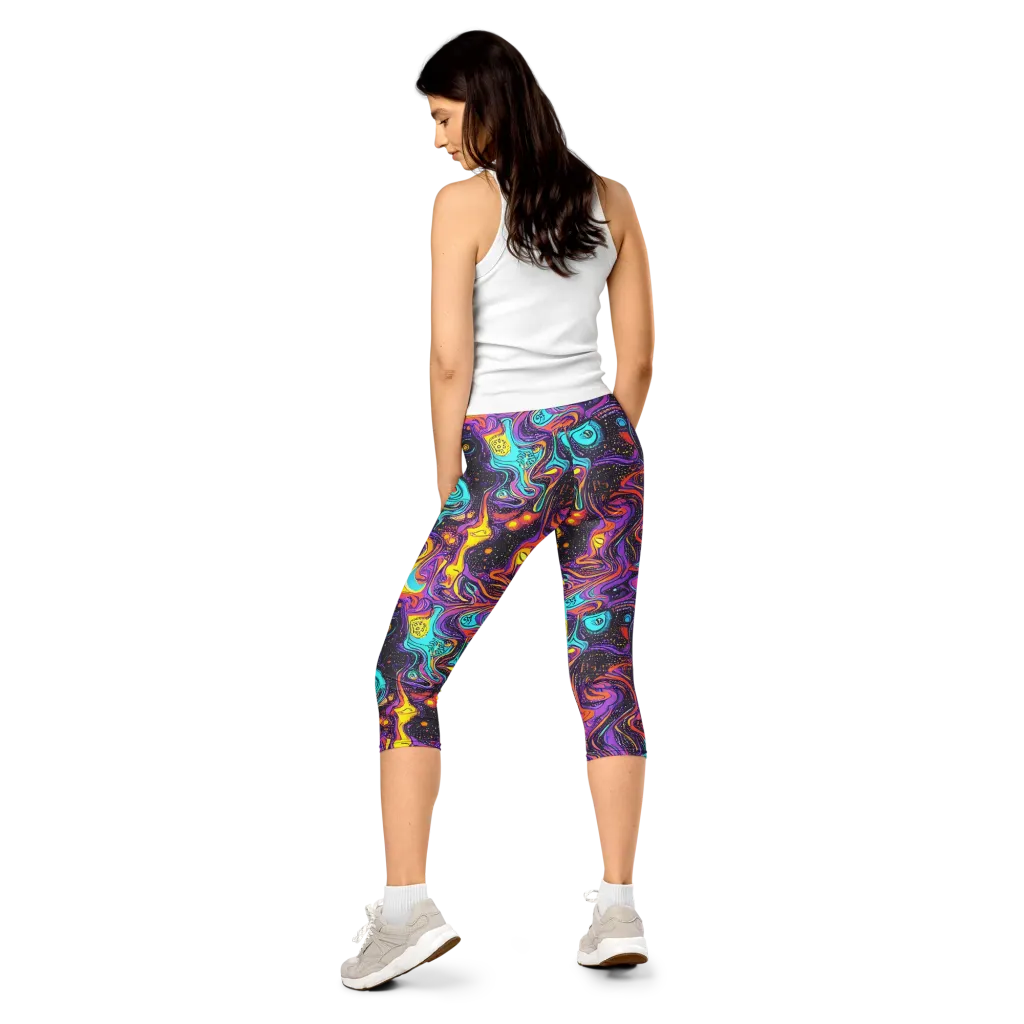 Hutty Nebula on Capri Leggings — Back