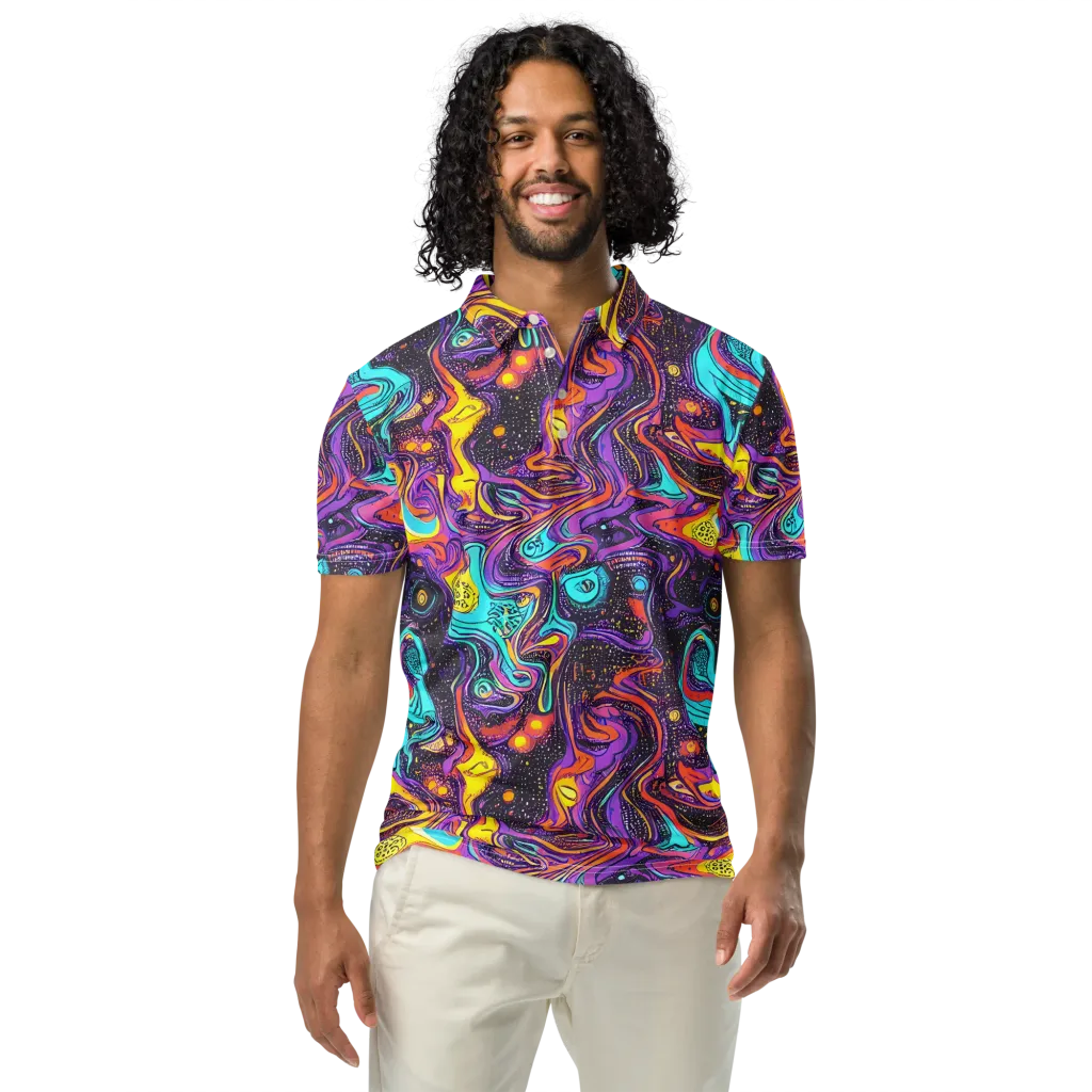 Hutty Nebula on Men's Slim Fit Polo Shirt — Front