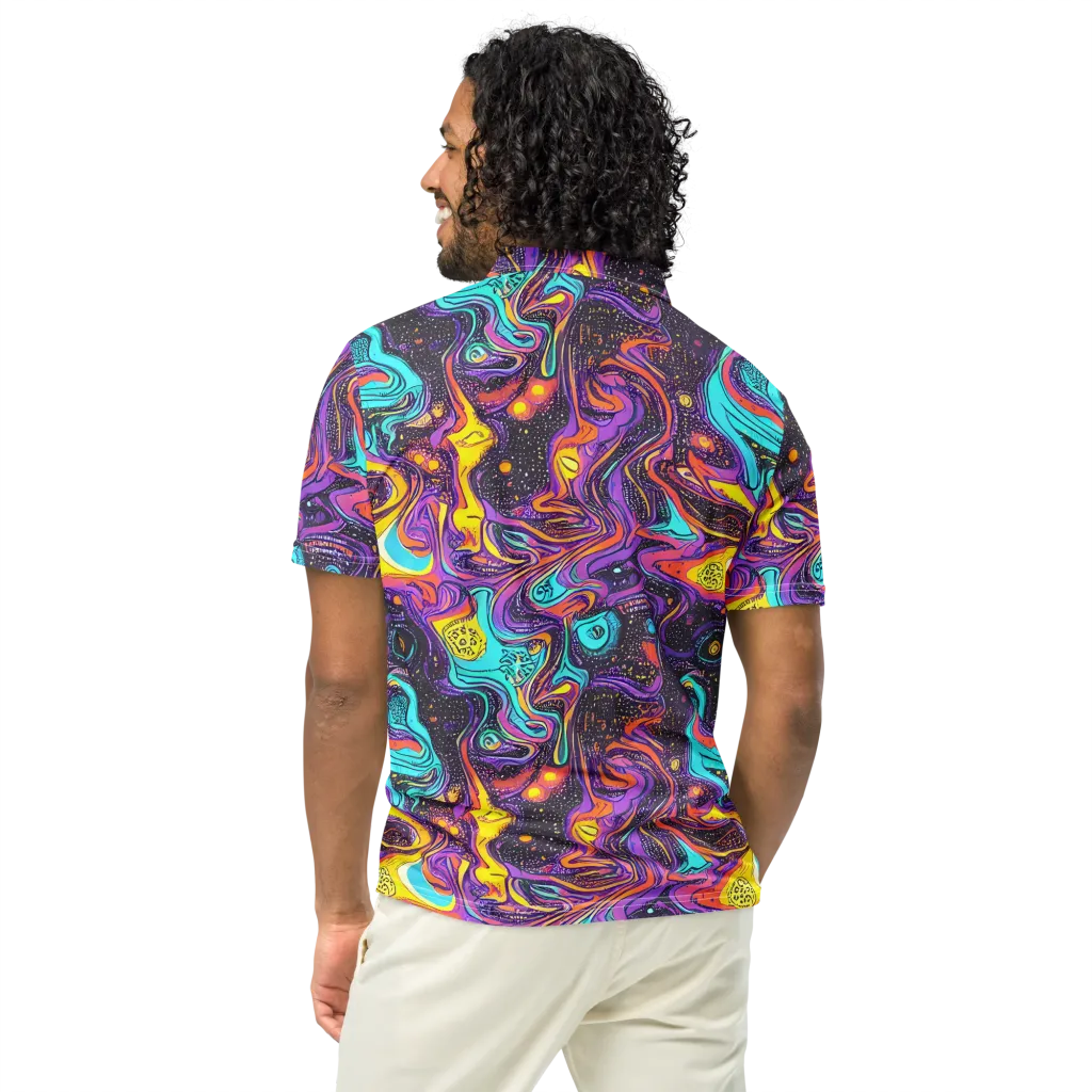 Hutty Nebula on Men's Slim Fit Polo Shirt — Back