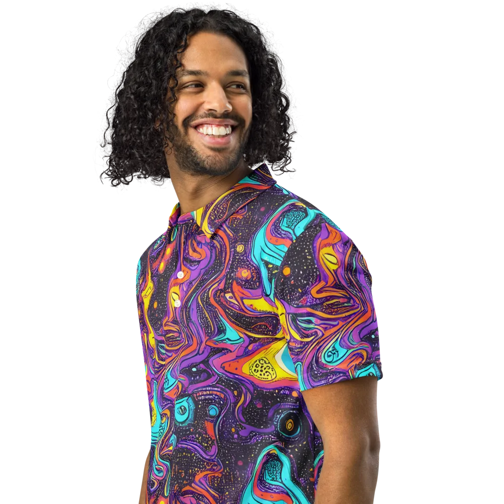 Hutty Nebula on Men's Slim Fit Polo Shirt — Left Front