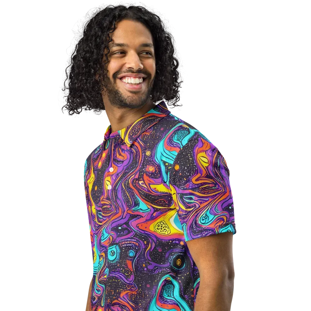 Hutty Nebula on Men's Slim Fit Polo Shirt — Left Front