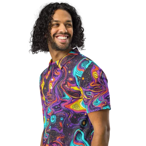 Hutty Nebula on a Men's Slim Fit Polo Shirt