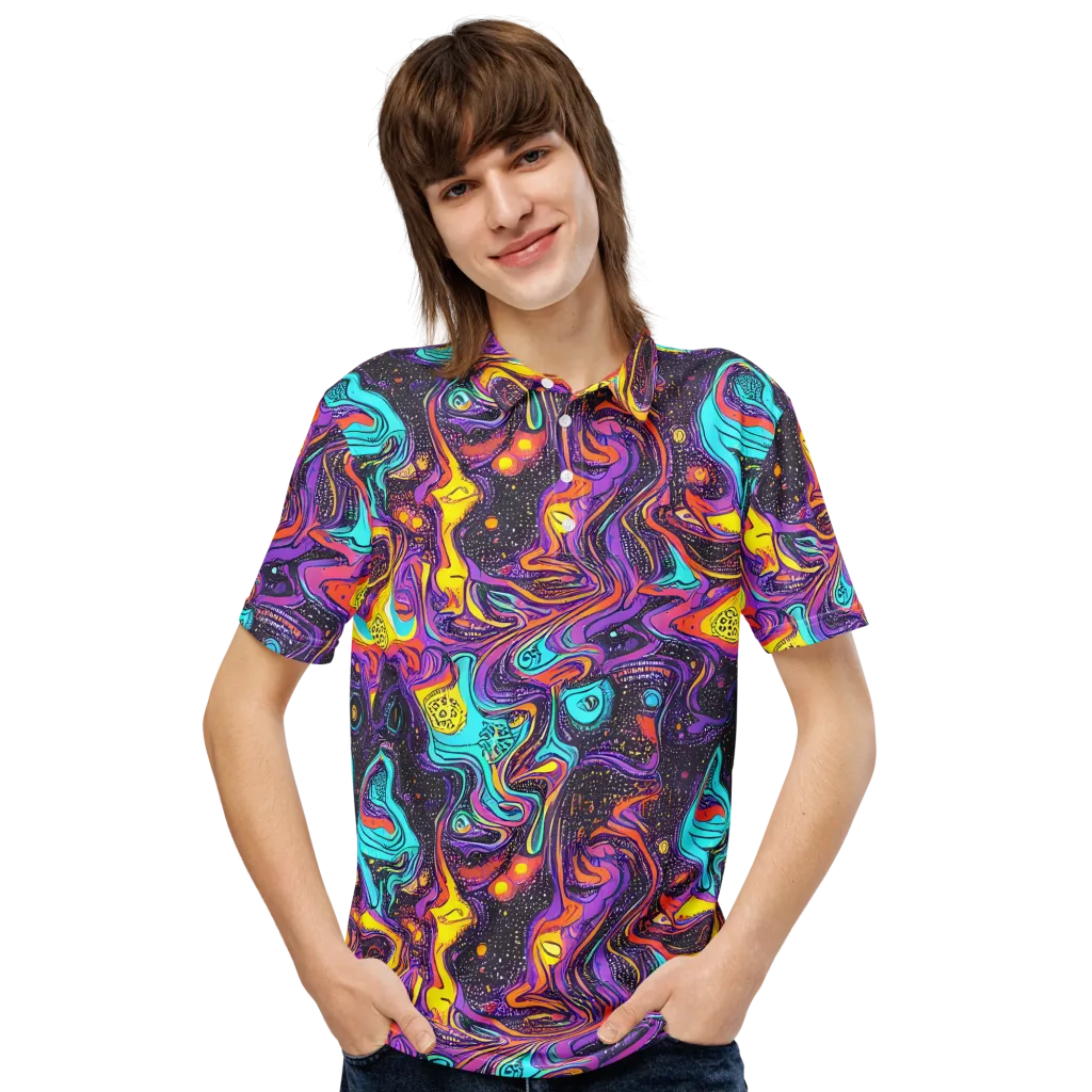 Hutty Nebula on Men's Slim Fit Polo Shirt — Front