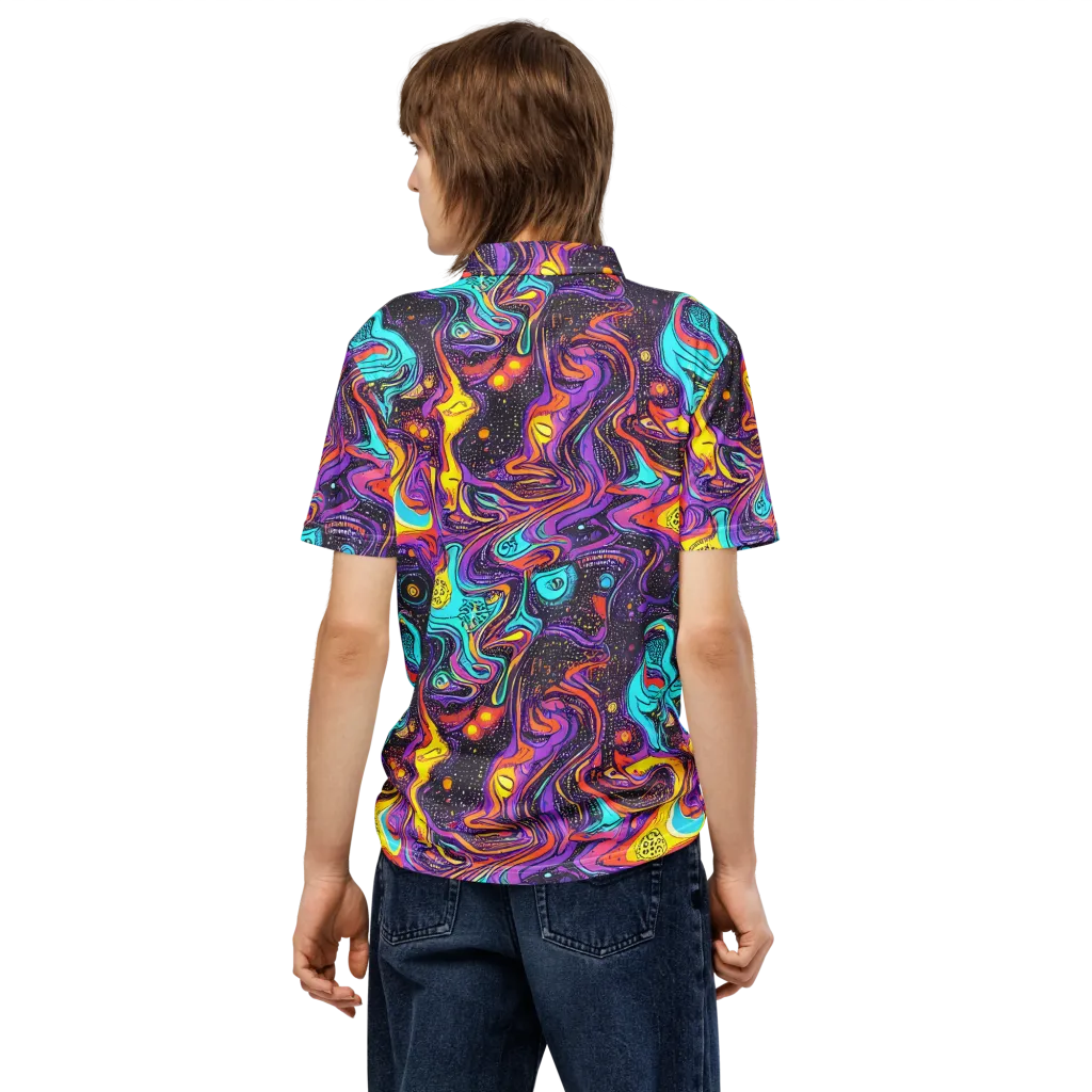 Hutty Nebula on Men's Slim Fit Polo Shirt — Back