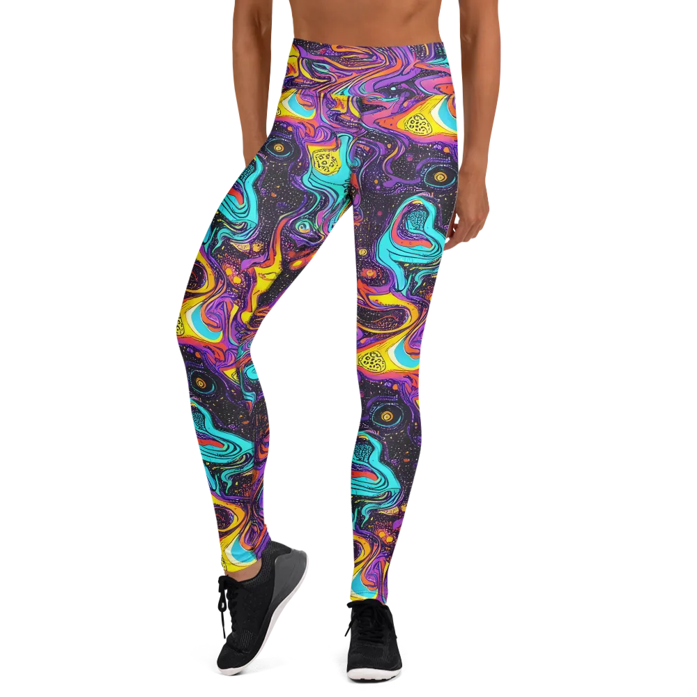 Hutty Nebula on Yoga Leggings — Front