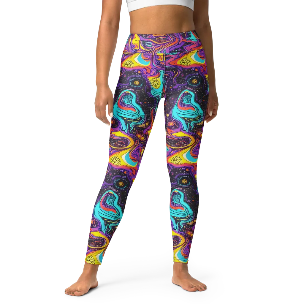 Hutty Nebula on Yoga Leggings — Front