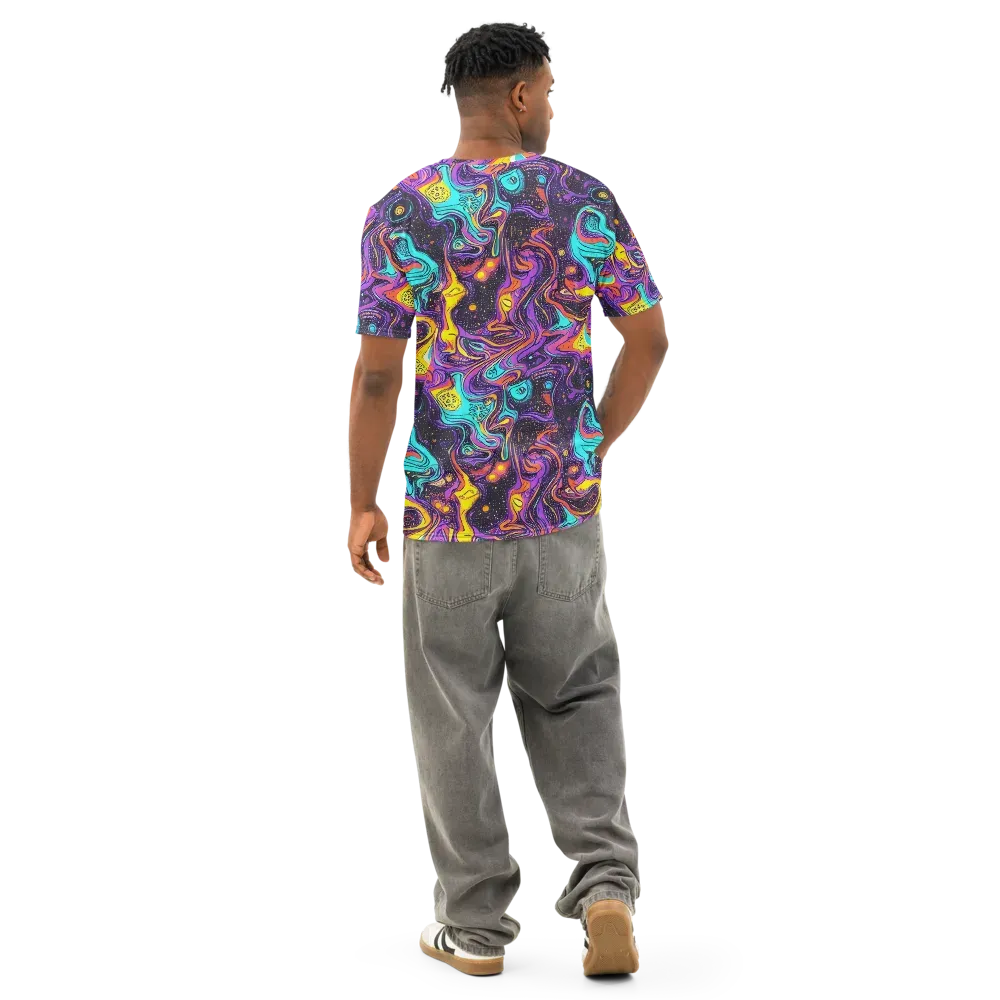 Hutty Nebula on Men's Cotton Crew Neck T-Shirt — Back