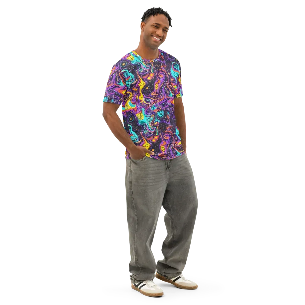 Hutty Nebula on Men's Cotton Crew Neck T-Shirt — Right Front