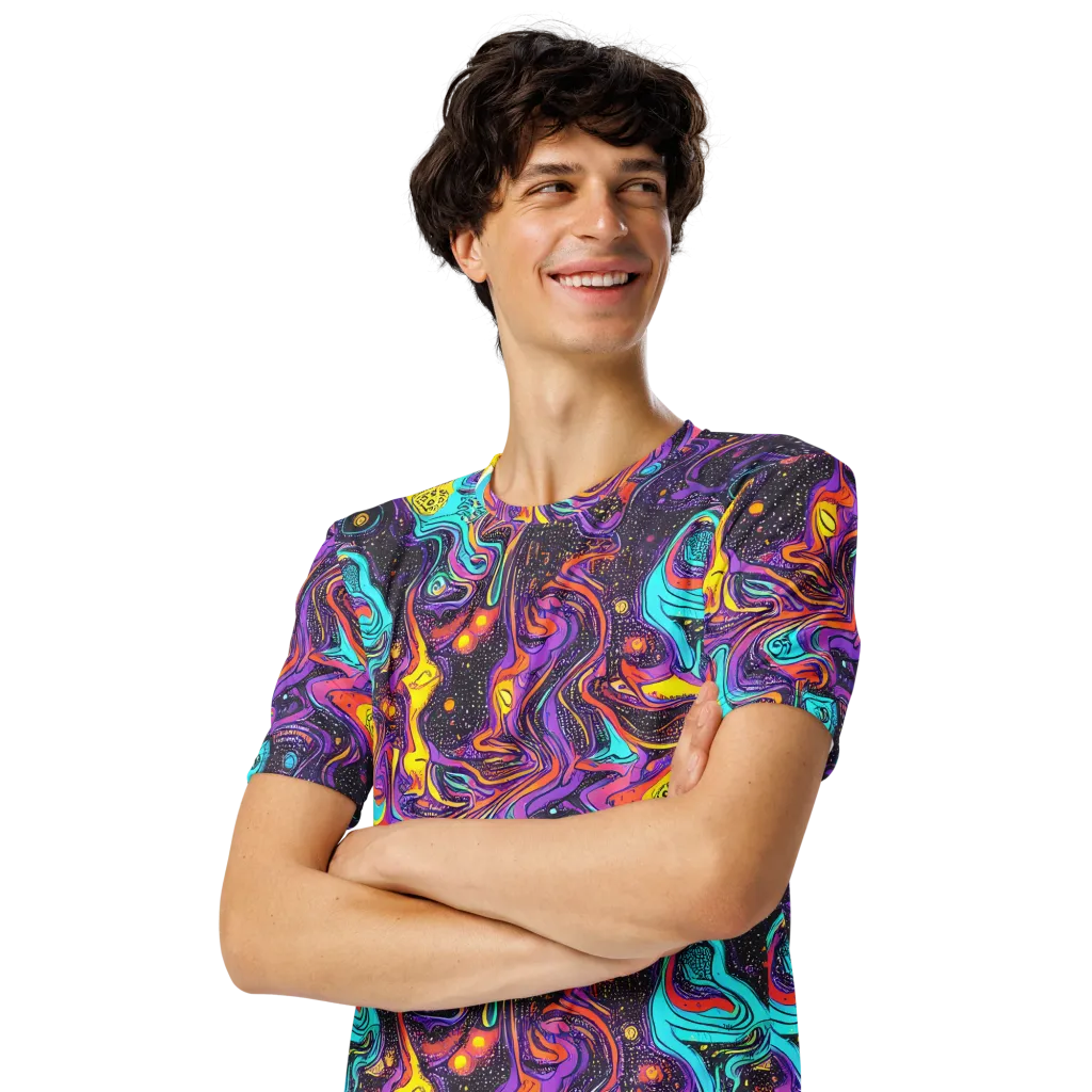 Hutty Nebula on Men's Crew Neck T-Shirt — Left Front