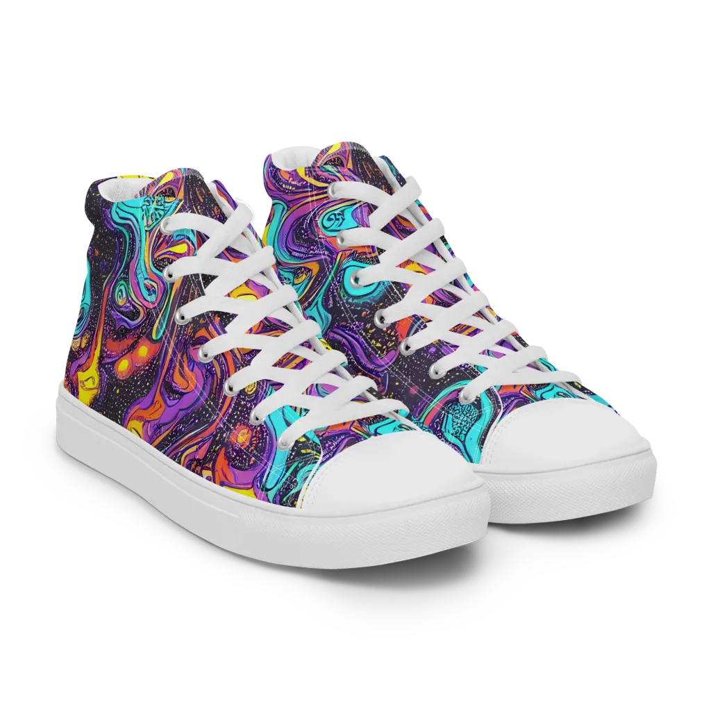 Hutty Nebula on Men's High Top Canvas Shoes — Right Front
