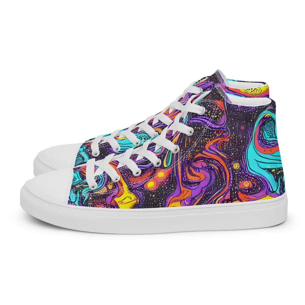 Hutty Nebula on Men's High Top Canvas Shoes — Left