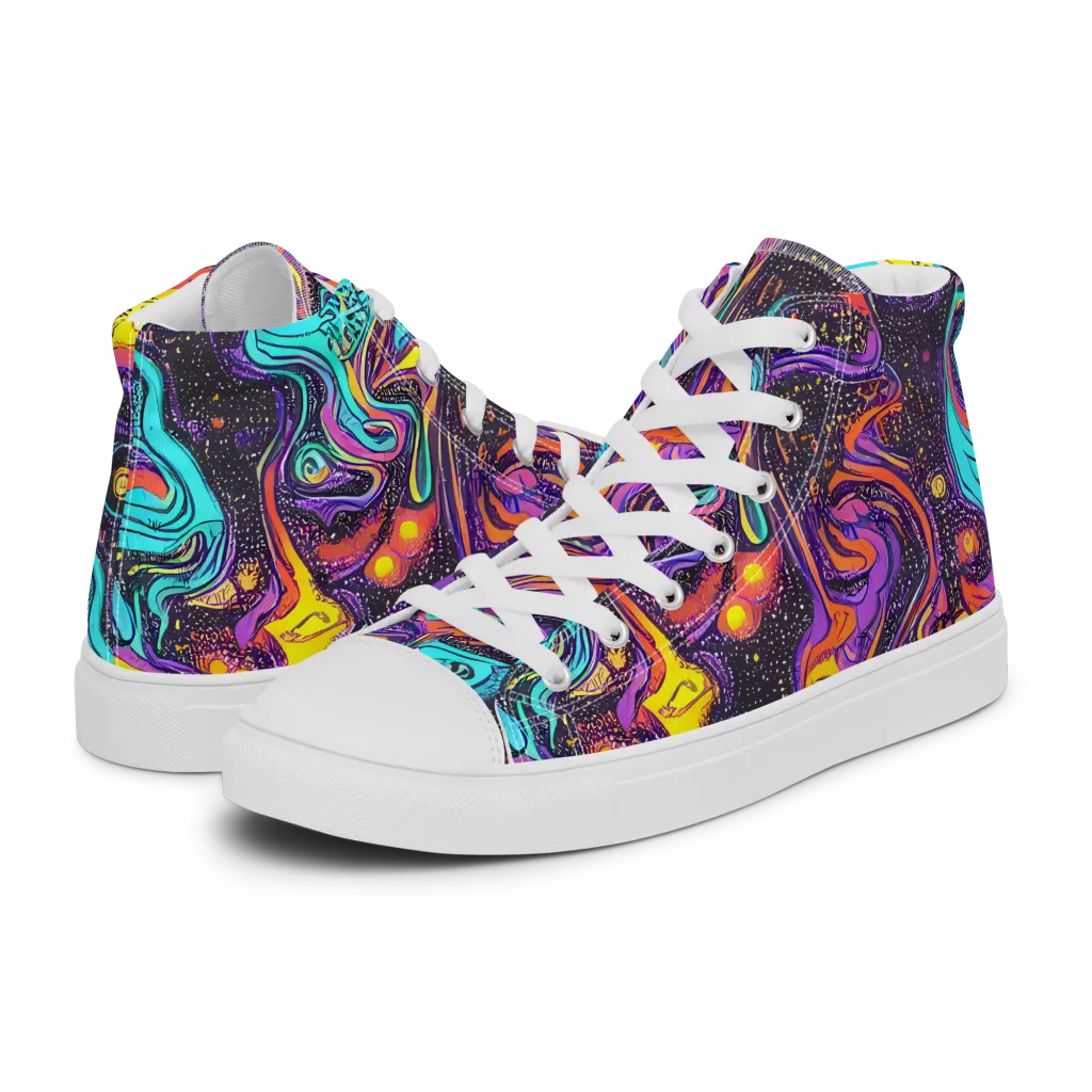 Hutty Nebula on Men's High Top Canvas Shoes — Left