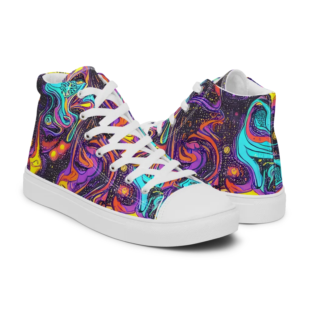Hutty Nebula on Men's High Top Canvas Shoes — Right
