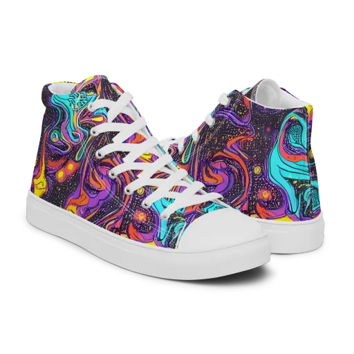 Hutty Nebula on a Men's High Top Canvas Shoes