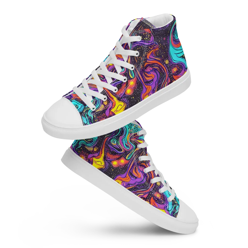 Hutty Nebula on Men's High Top Canvas Shoes — Front