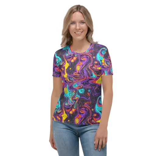 Hutty Nebula on a Women's Crew Neck T-Shirt