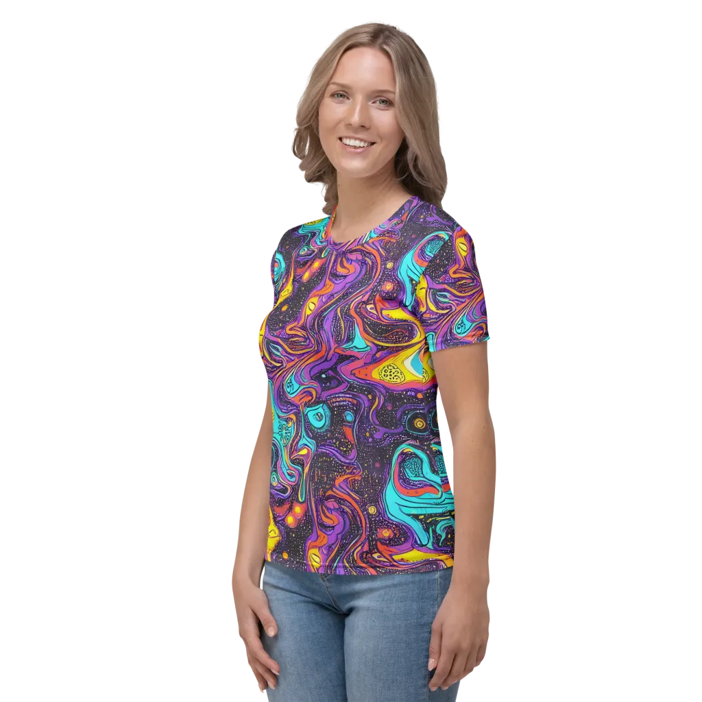 Hutty Nebula on Women's Crew Neck T-Shirt — Left