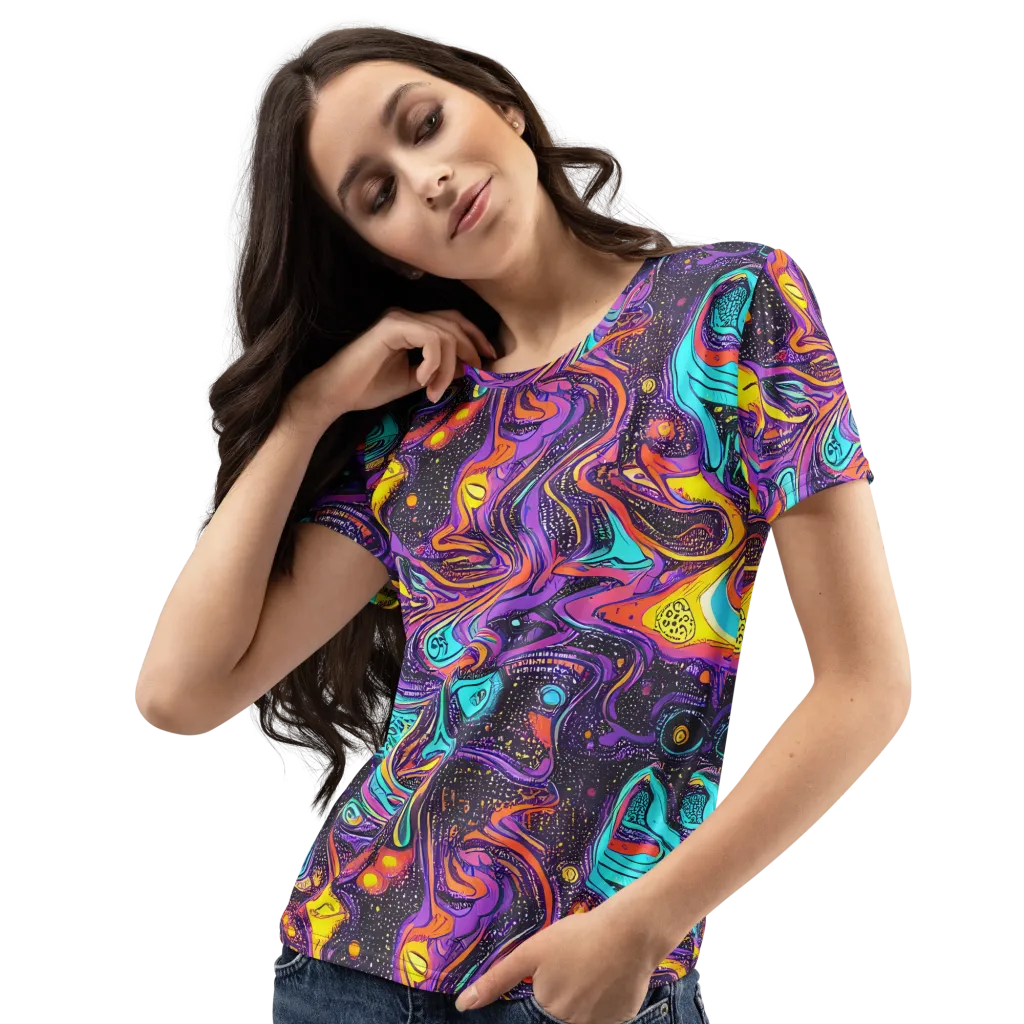 Hutty Nebula on Women's Crew Neck T-Shirt — Left Front