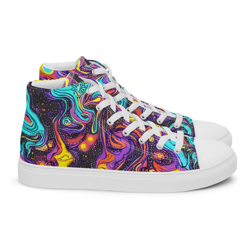 Hutty Nebula on Women's High Top Canvas Shoes — Right