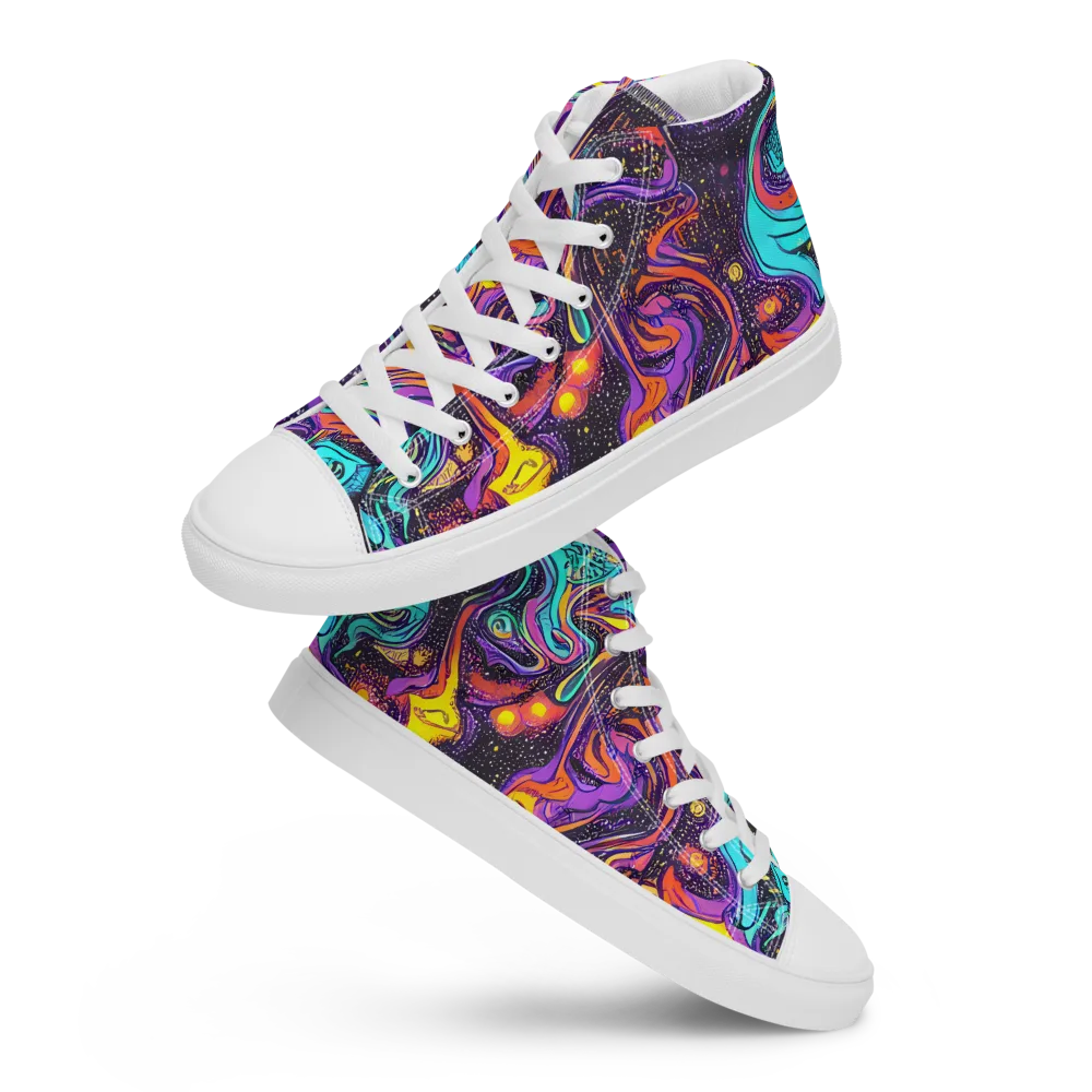 Hutty Nebula on Women's High Top Canvas Shoes — Front