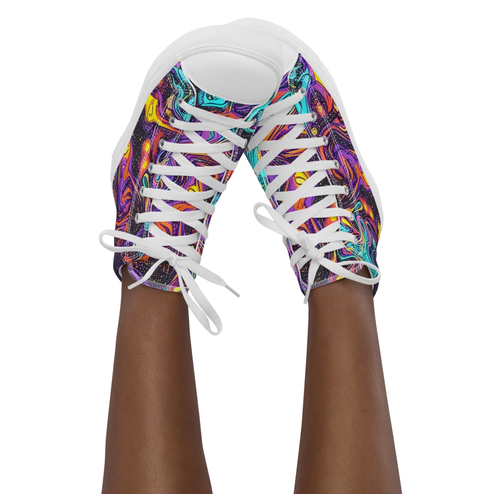 Hutty Nebula on Women's High Top Canvas Shoes — Front