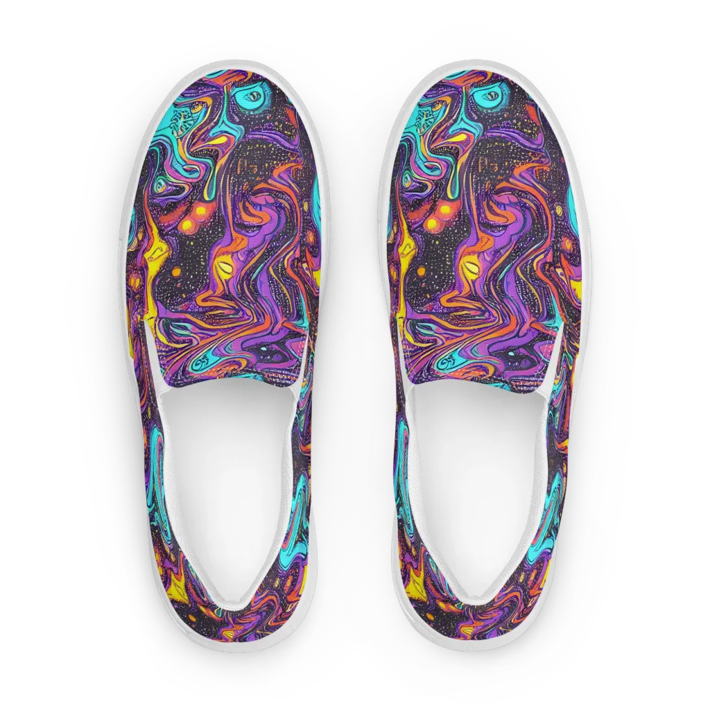 Hutty Nebula on Men's Slip-On Canvas Shoes — Front
