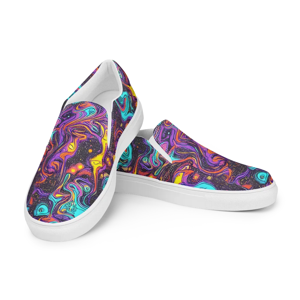 Hutty Nebula on Men's Slip-On Canvas Shoes — Left Front