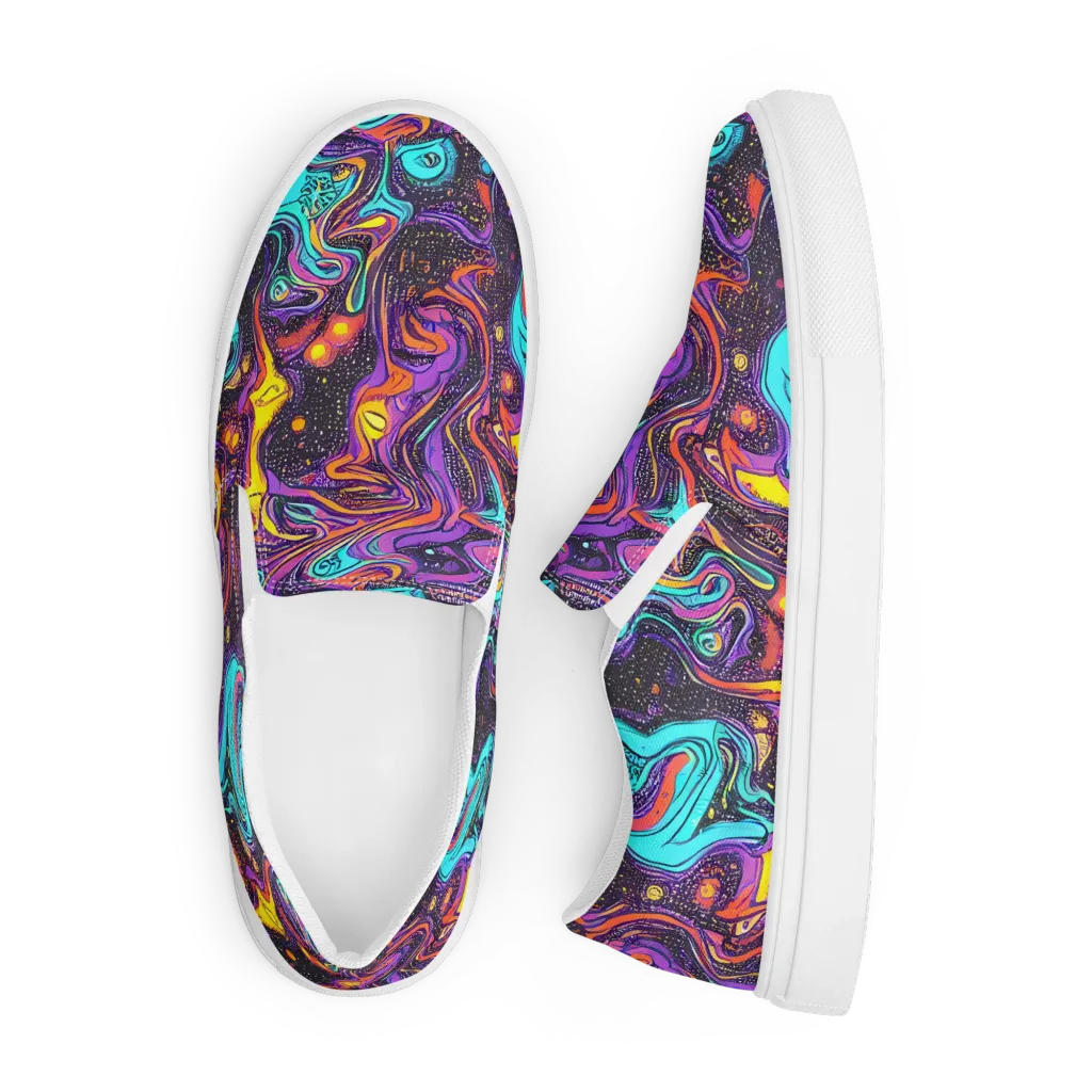 Hutty Nebula on Men's Slip-On Canvas Shoes — Front