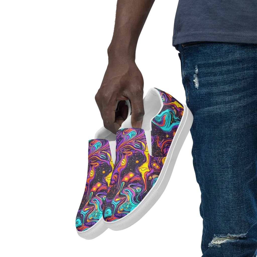 Hutty Nebula on Men's Slip-On Canvas Shoes — Left Front