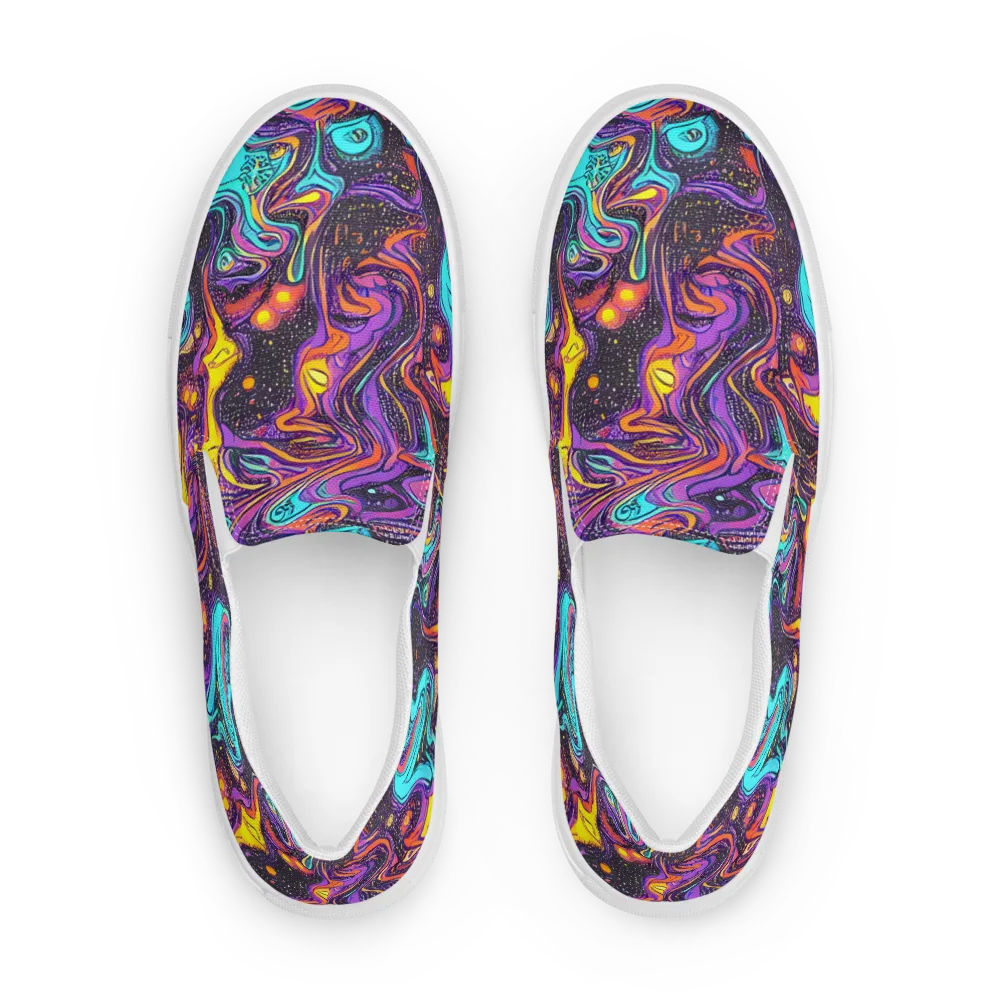 Hutty Nebula on Women's Slip-On Canvas Shoes — Front