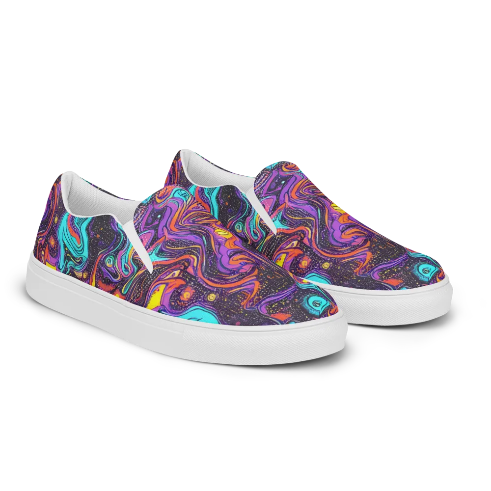 Hutty Nebula on Women's Slip-On Canvas Shoes — Right Front