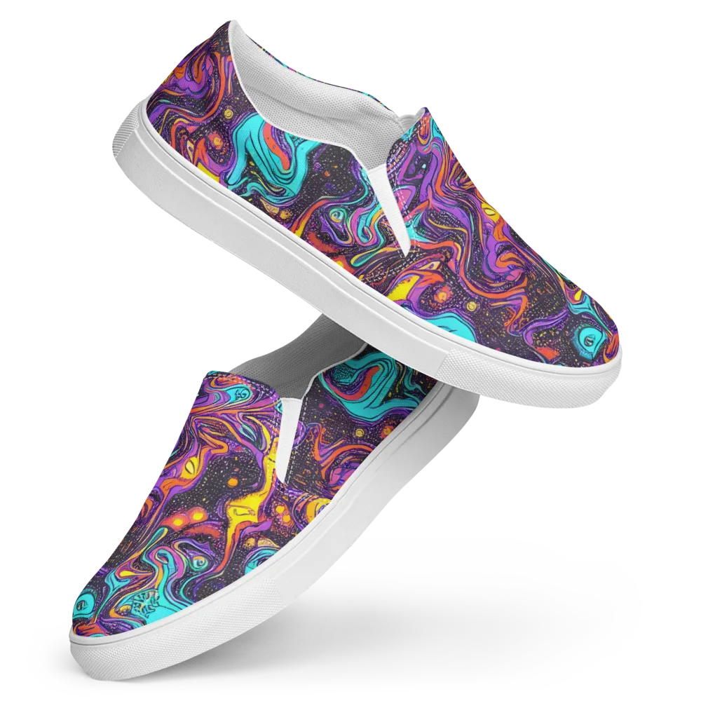 Hutty Nebula on Women's Slip-On Canvas Shoes — Front