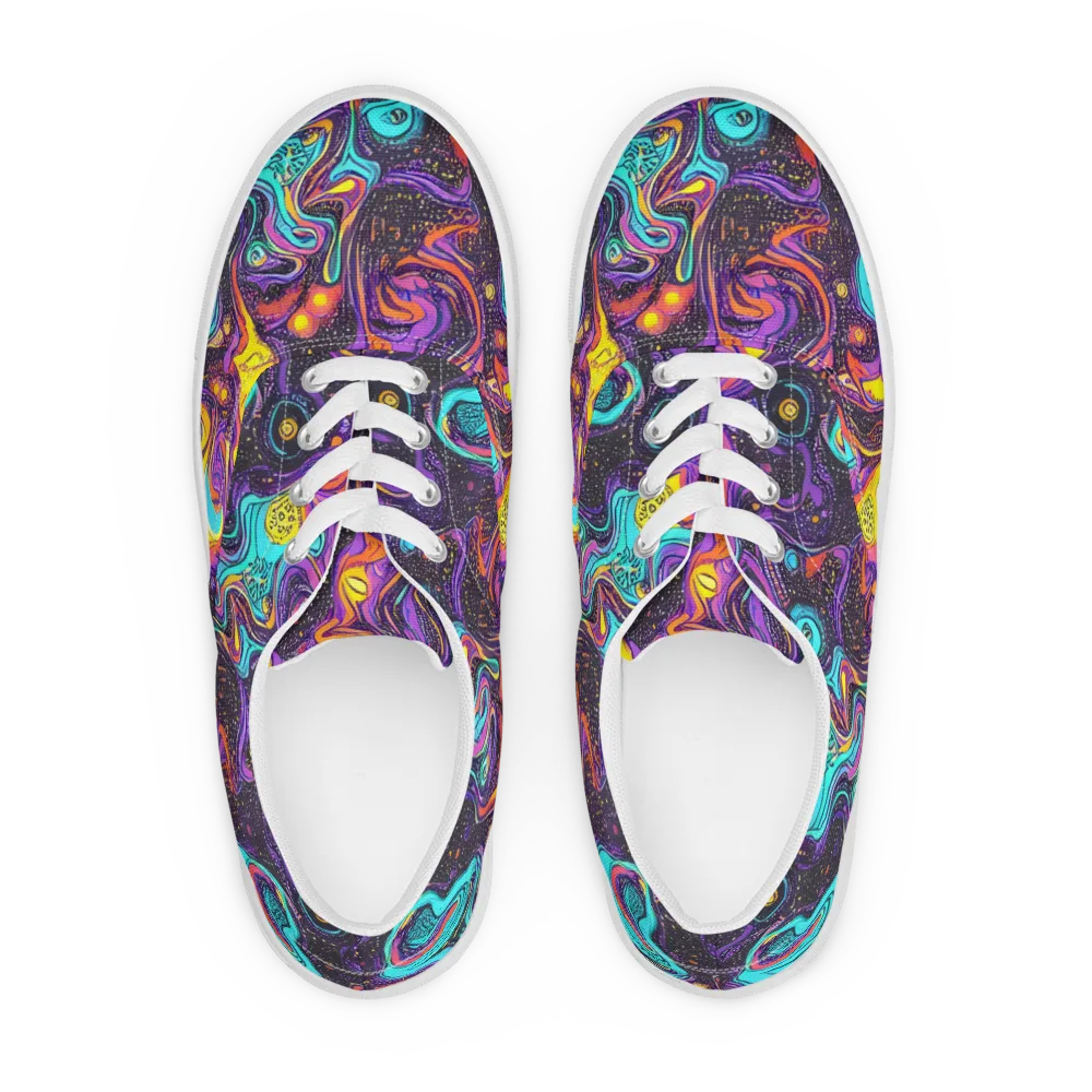 Hutty Nebula on Men's Lace-Up Canvas Shoes — Front