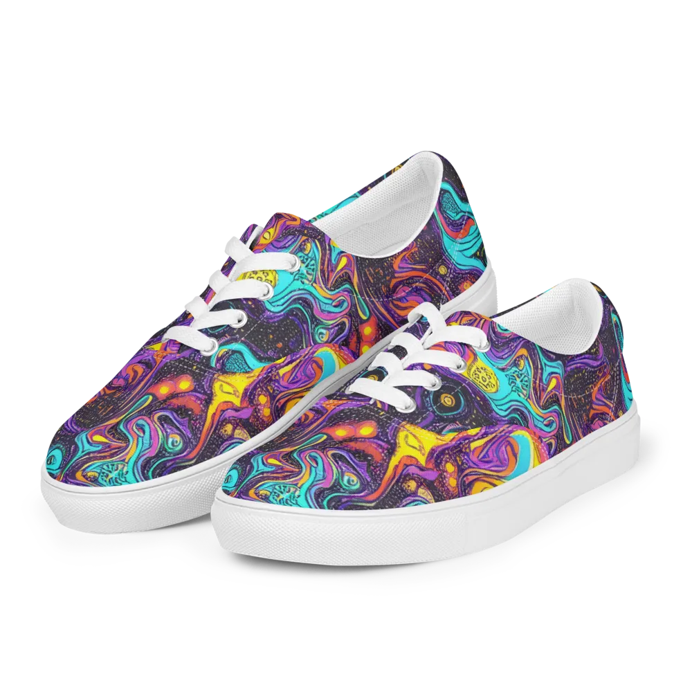 Hutty Nebula on Men's Lace-Up Canvas Shoes — Left Front