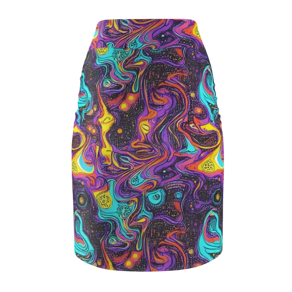Hutty Nebula on Pencil Skirt — Back