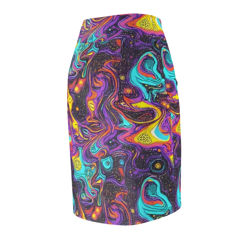 Hutty Nebula on Pencil Skirt — Back Side