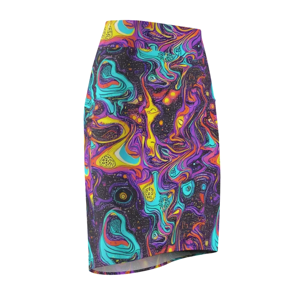 Hutty Nebula on Pencil Skirt — Front Side