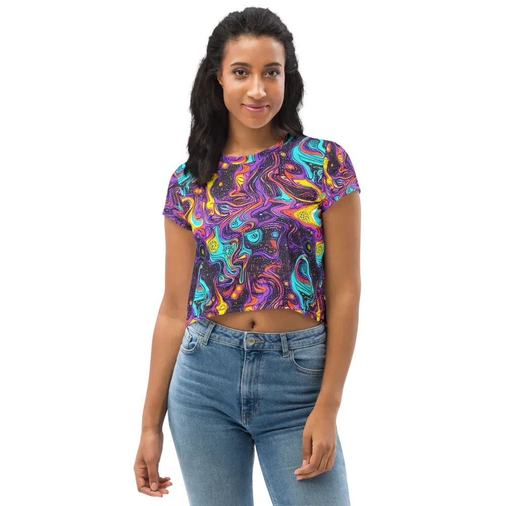 Hutty Nebula on Crop Tee — Front