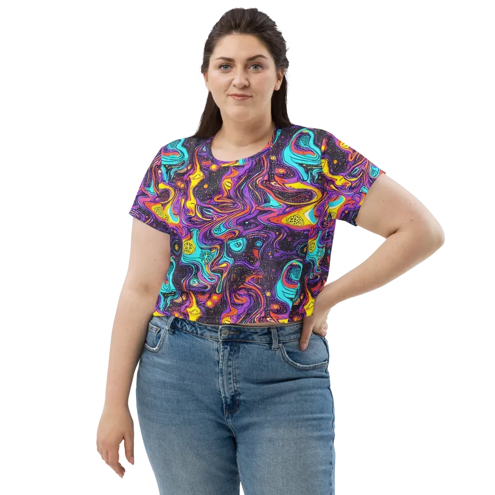 Hutty Nebula on Crop Tee — Front