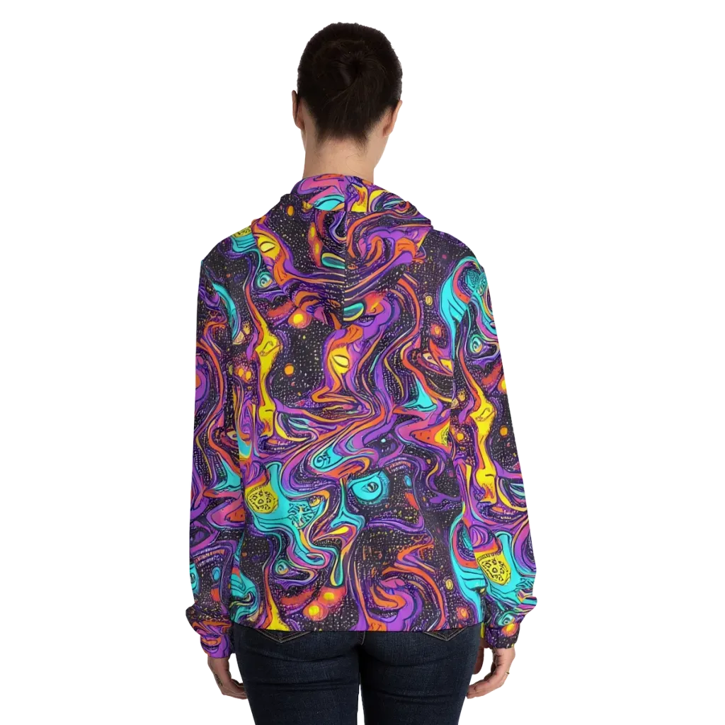 Hutty Nebula on Women's Full-Zip Hoodie — Back On Person
